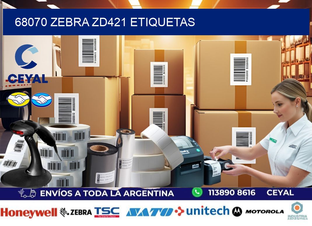 68070 Zebra ZD421 etiquetas