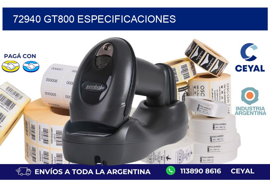 72940 GT800 especificaciones
