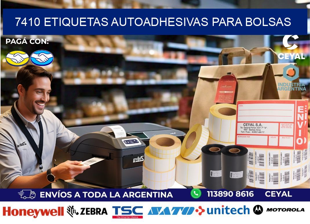 7410 etiquetas autoadhesivas para bolsas