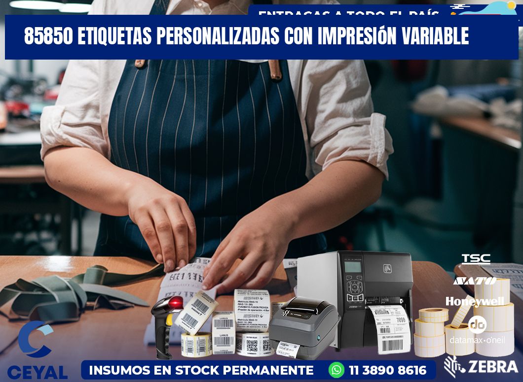85850 etiquetas personalizadas con impresión variable