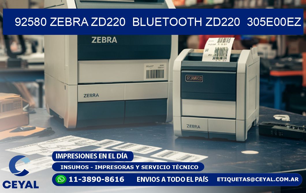 92580 Zebra ZD220 Bluetooth ZD220 305E00EZ