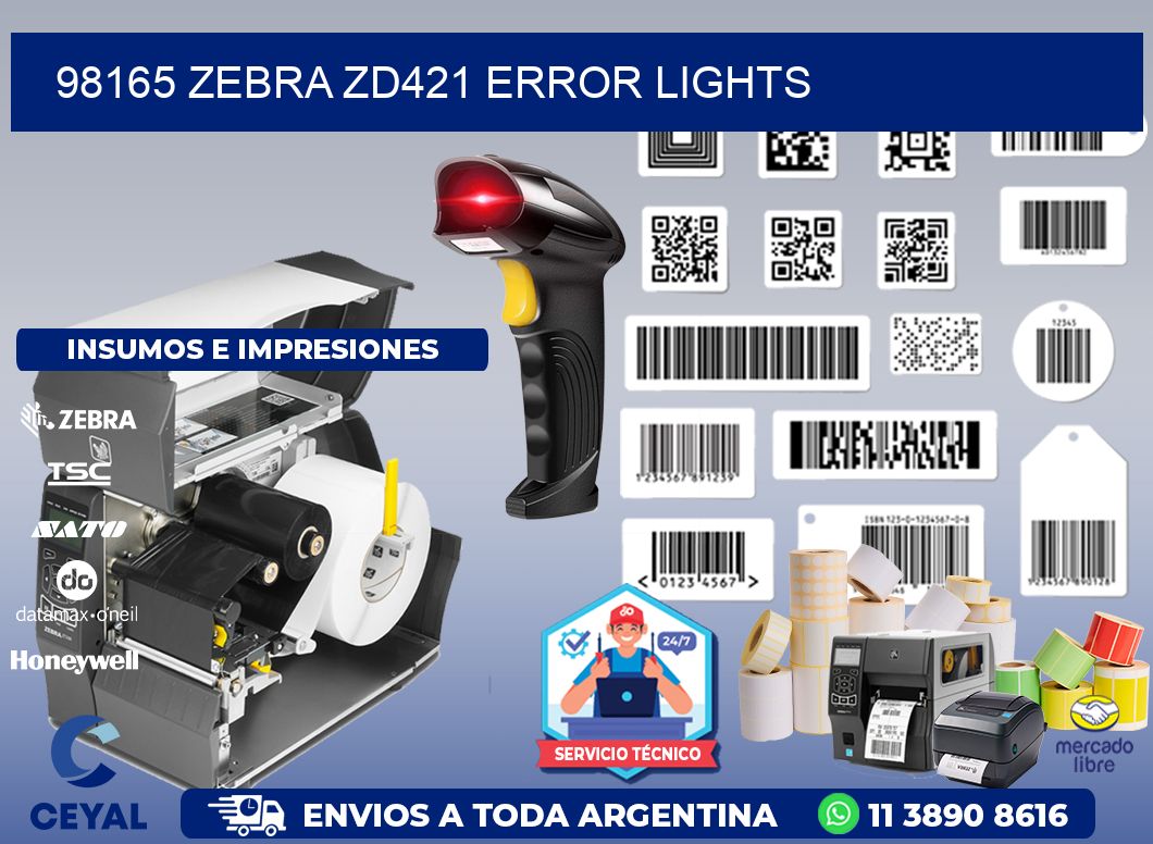 98165 Zebra ZD421 error lights