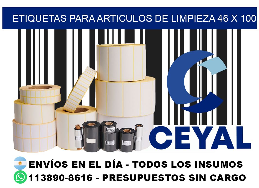 ETIQUETAS PARA ARTICULOS DE LIMPIEZA 46 x 100