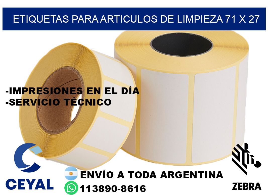 ETIQUETAS PARA ARTICULOS DE LIMPIEZA 71 x 27