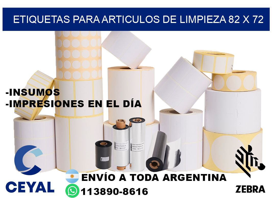 ETIQUETAS PARA ARTICULOS DE LIMPIEZA 82 x 72