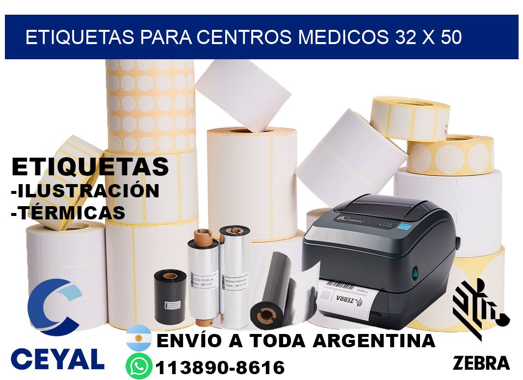 ETIQUETAS PARA CENTROS MEDICOS 32 x 50