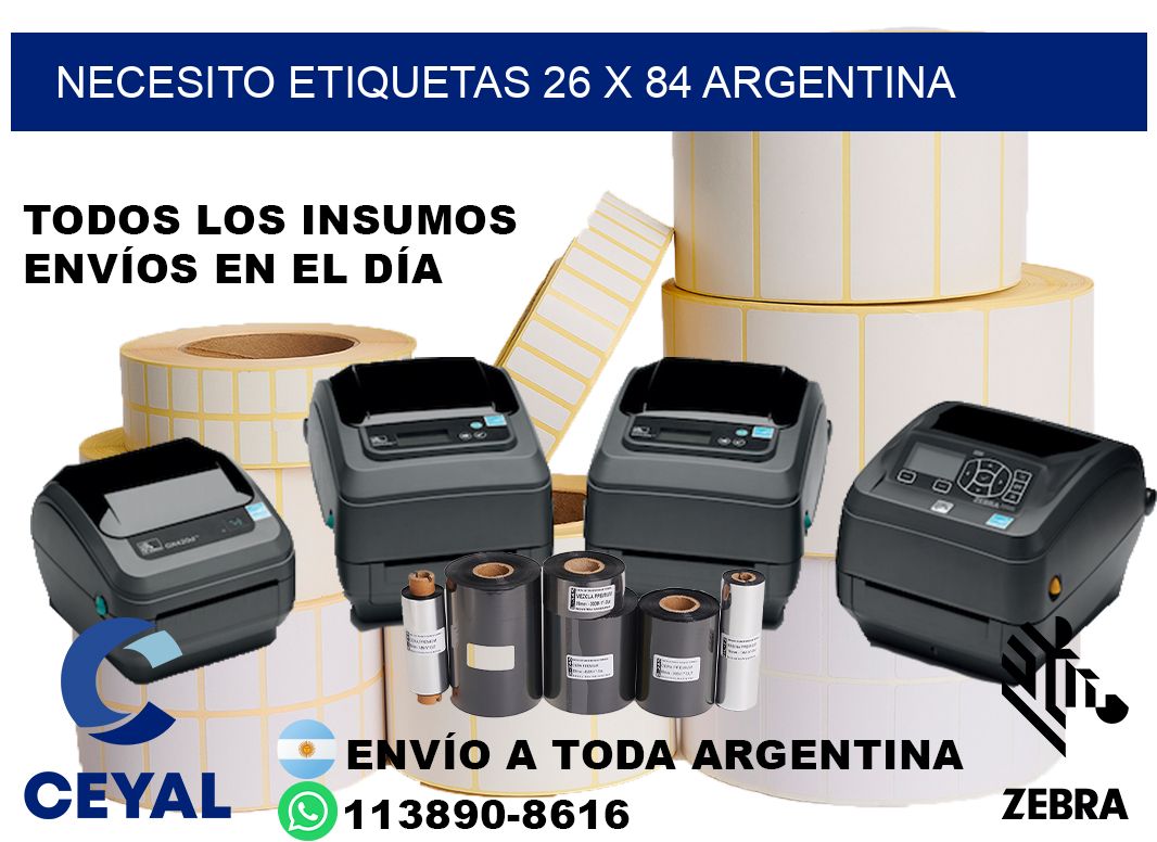 Necesito etiquetas 26 x 84 argentina