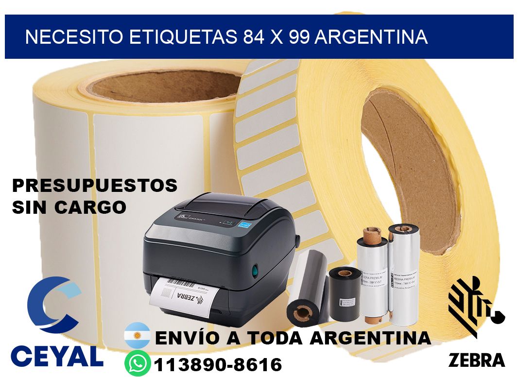 Necesito etiquetas 84 x 99 argentina