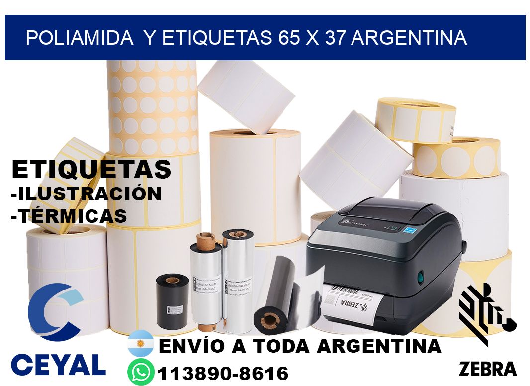 Poliamida  y etiquetas 65 x 37 argentina