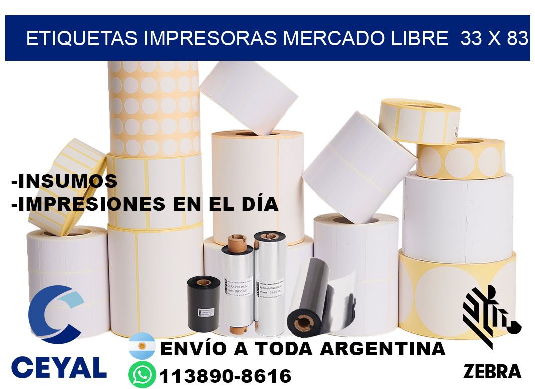 etiquetas impresoras mercado libre  33 x 83