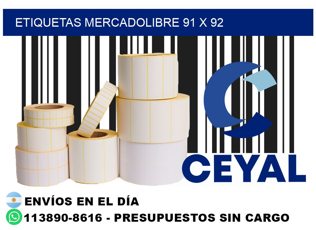 etiquetas mercadolibre 91 x 92
