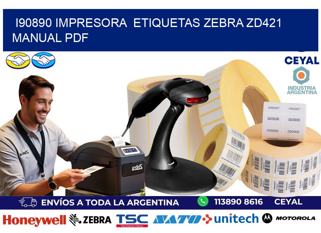 i90890 impresora  etiquetas Zebra ZD421 manual PDF
