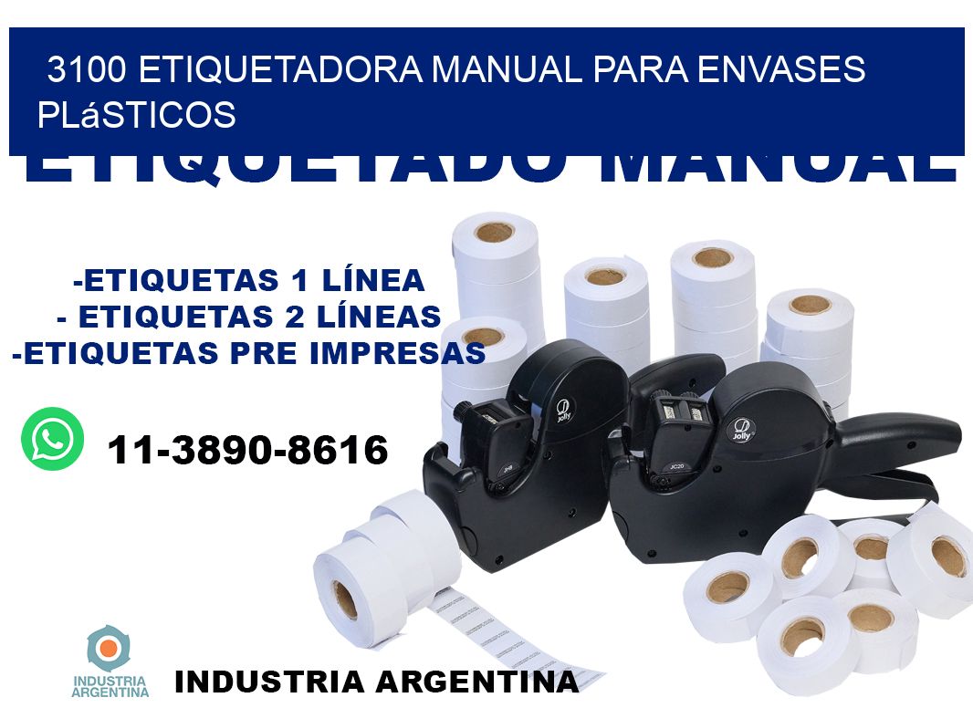3100 etiquetadora manual para envases plásticos