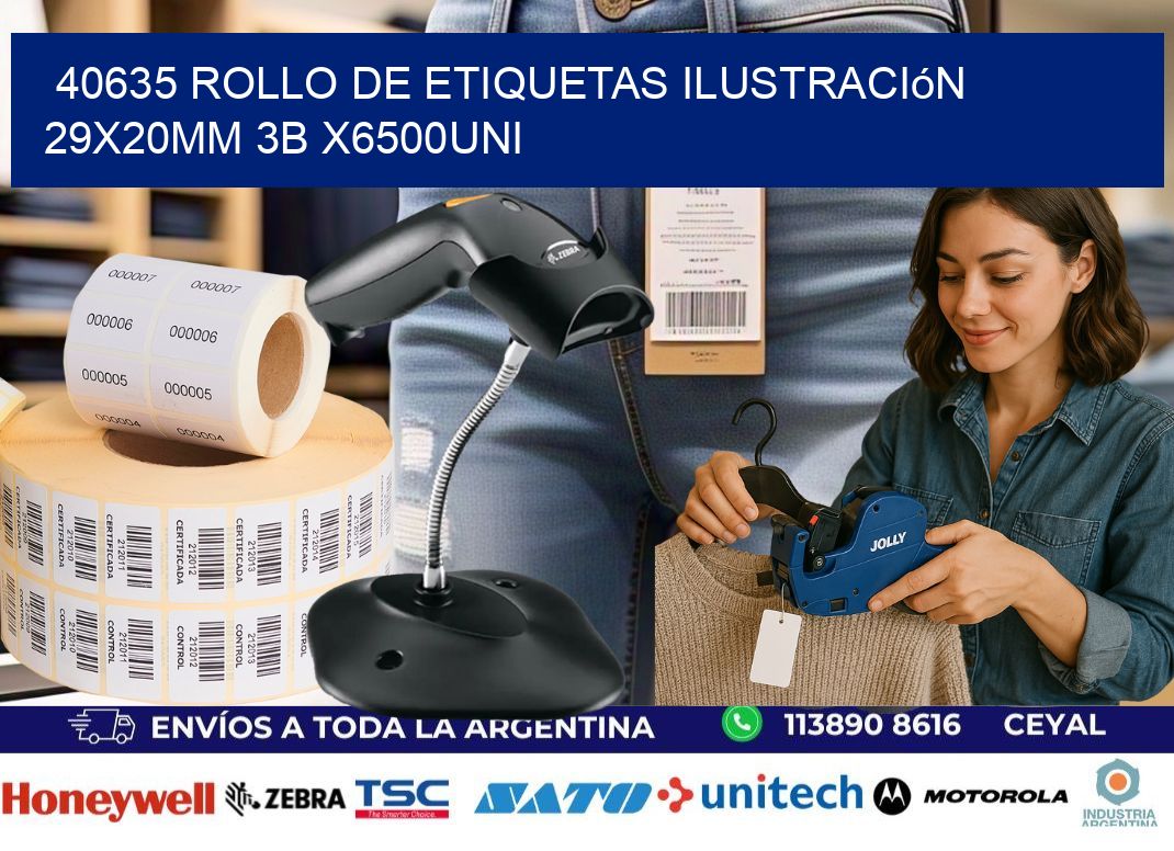 40635 Rollo De Etiquetas Ilustración 29x20mm 3b X6500uni