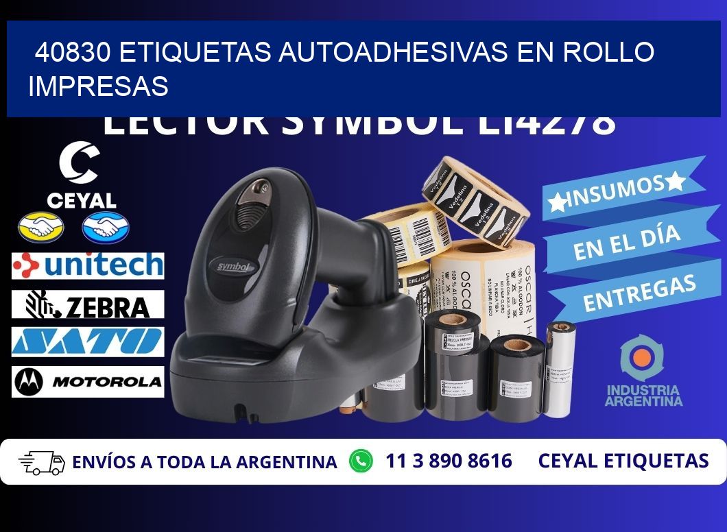 40830 Etiquetas autoadhesivas en rollo impresas