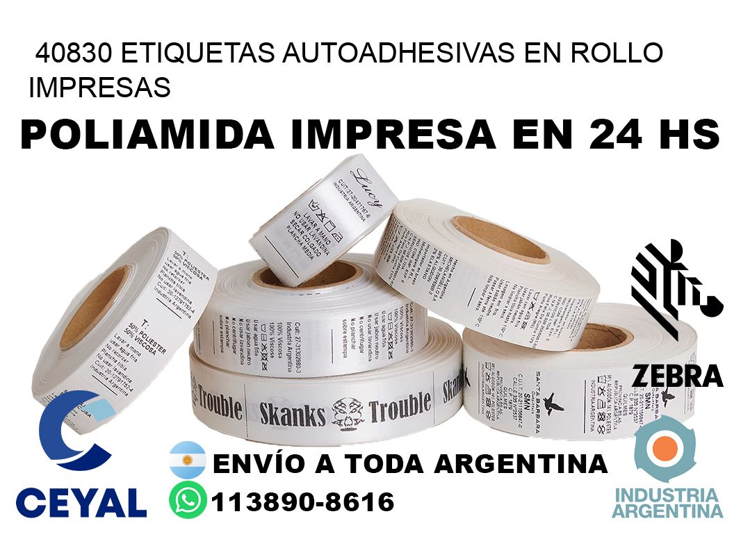 40830 Etiquetas autoadhesivas en rollo impresas