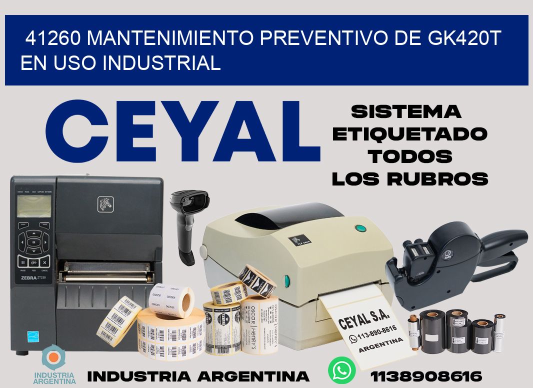 41260 mantenimiento preventivo de gk420t en uso industrial