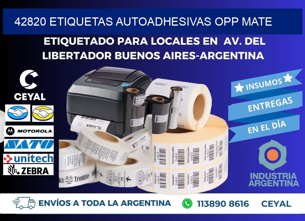 42820 etiquetas autoadhesivas Opp Mate