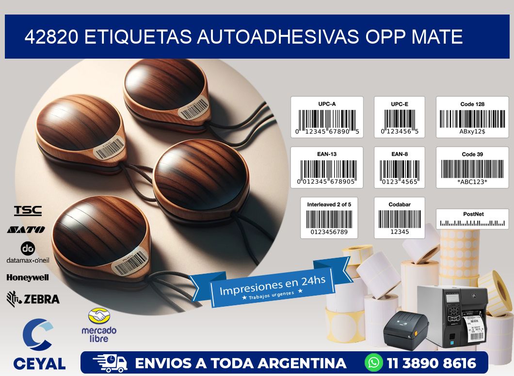 42820 etiquetas autoadhesivas Opp Mate