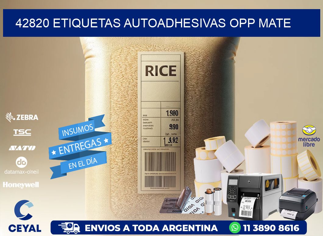 42820 etiquetas autoadhesivas Opp Mate