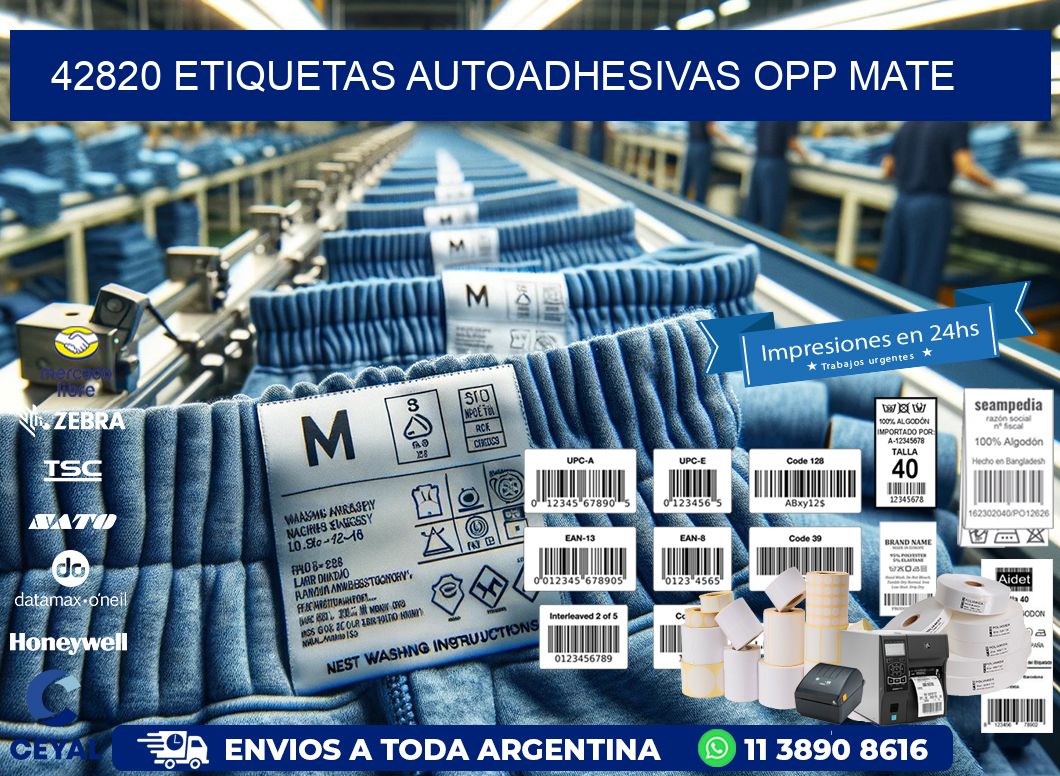42820 etiquetas autoadhesivas Opp Mate