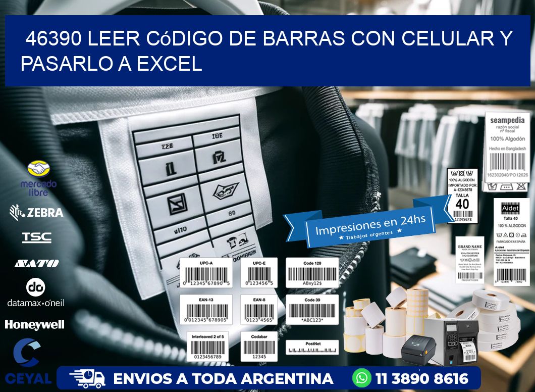 46390 Leer código de barras con celular y pasarlo a Excel