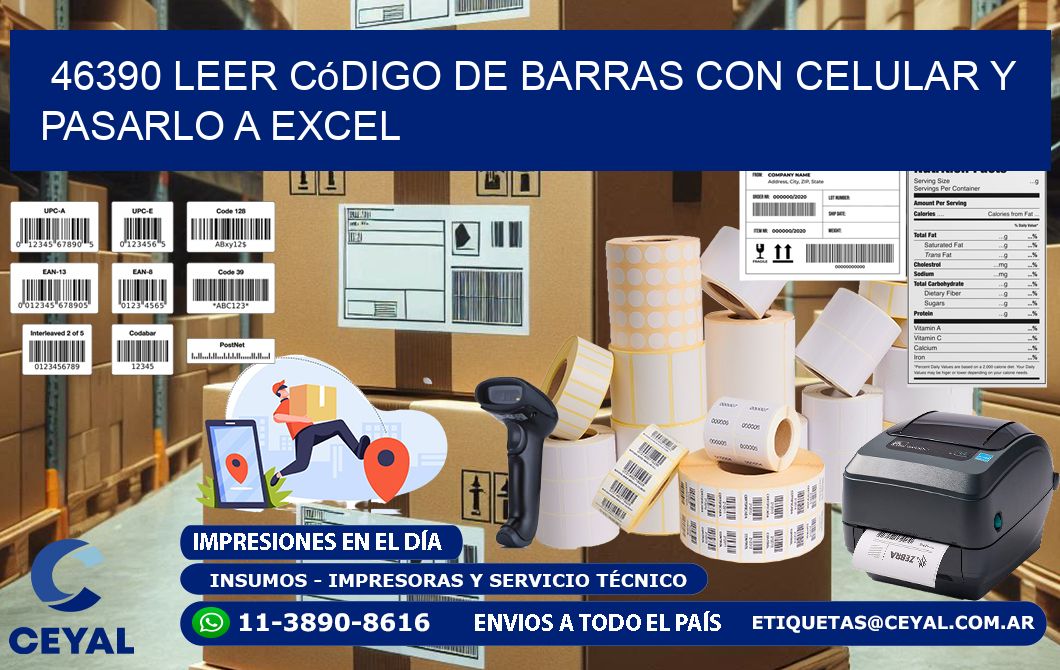 46390 Leer código de barras con celular y pasarlo a Excel
