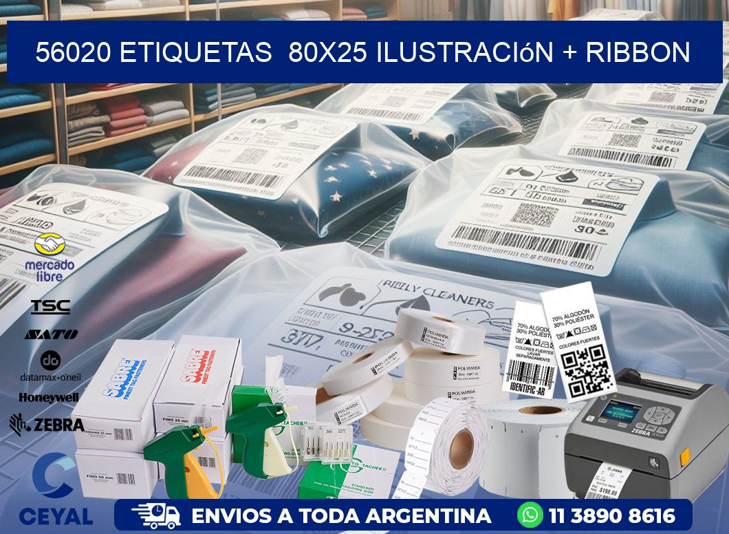 56020 etiquetas  80×25 ilustración + ribbon