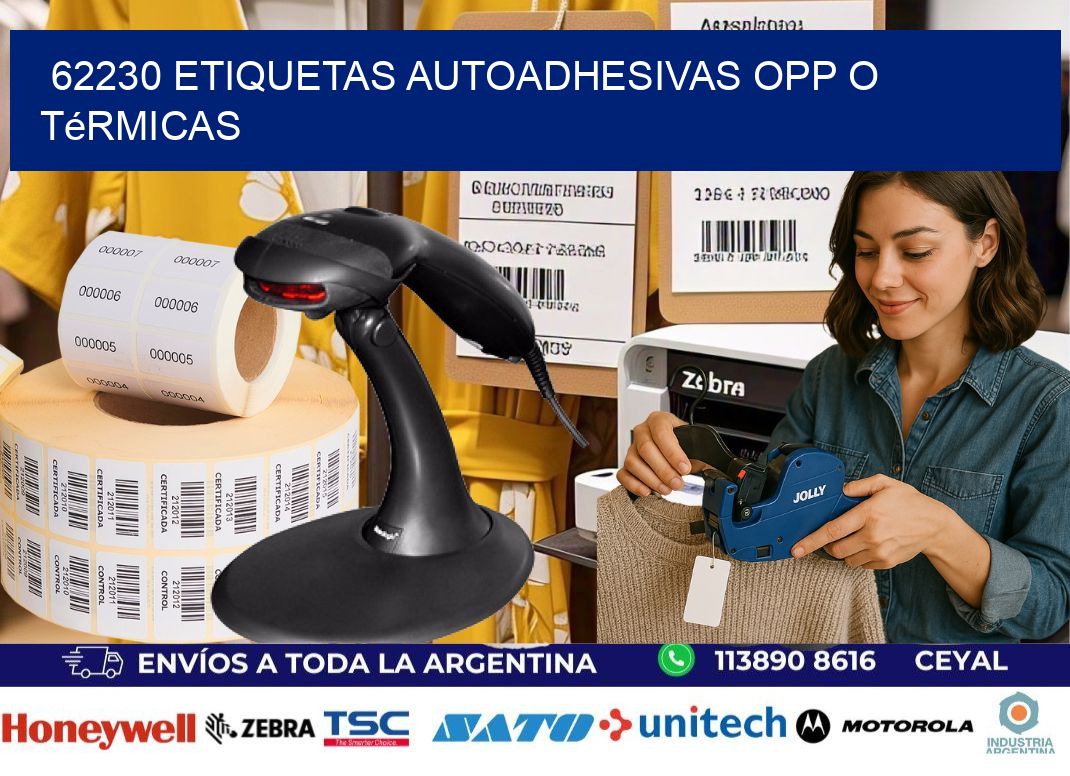 62230 etiquetas autoadhesivas opp o térmicas