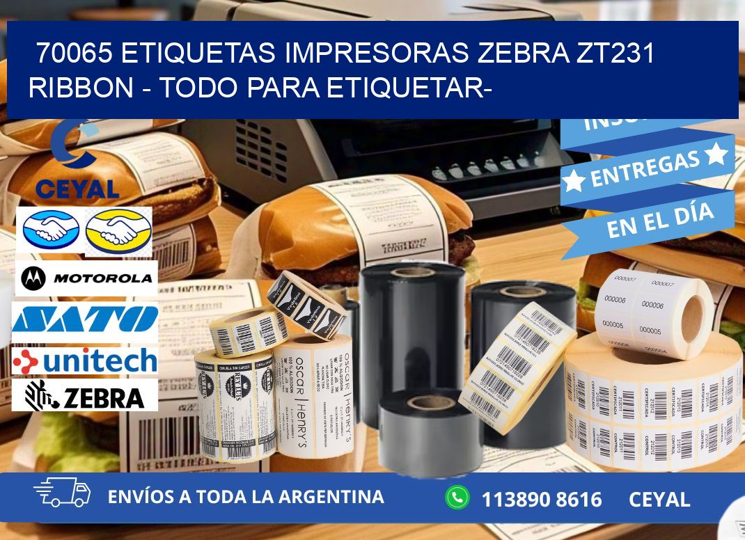 70065 etiquetas impresoras zebra zt231 ribbon - Todo para Etiquetar-