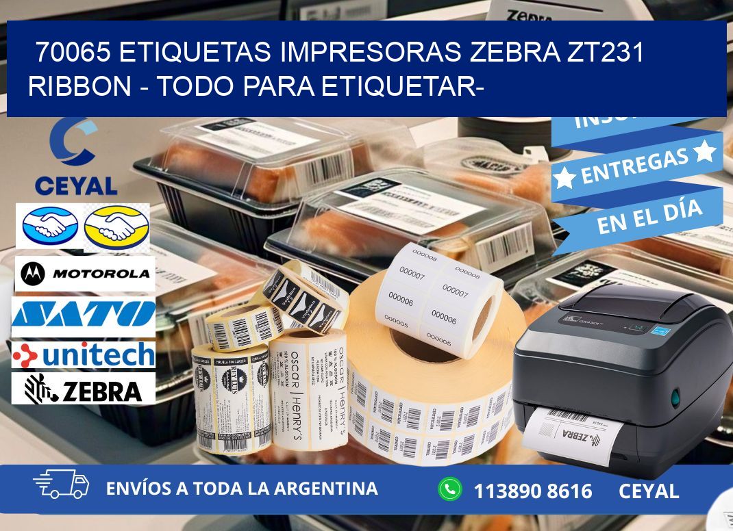 70065 etiquetas impresoras zebra zt231 ribbon - Todo para Etiquetar-