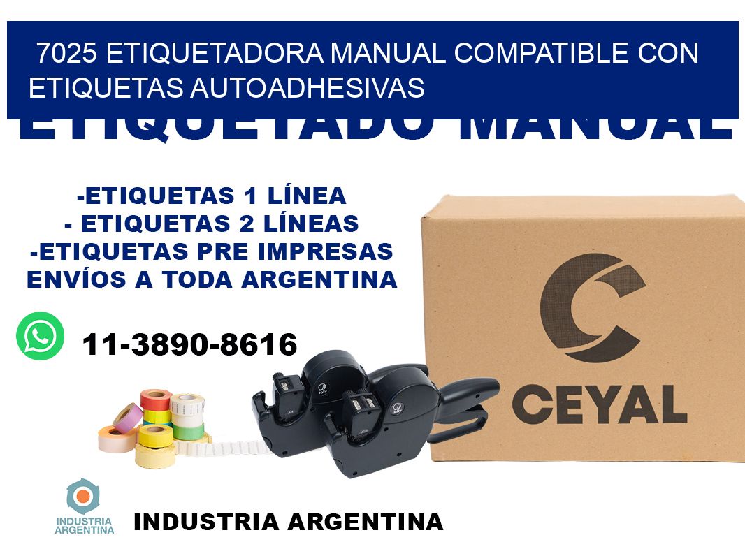 7025 etiquetadora manual compatible con etiquetas autoadhesivas