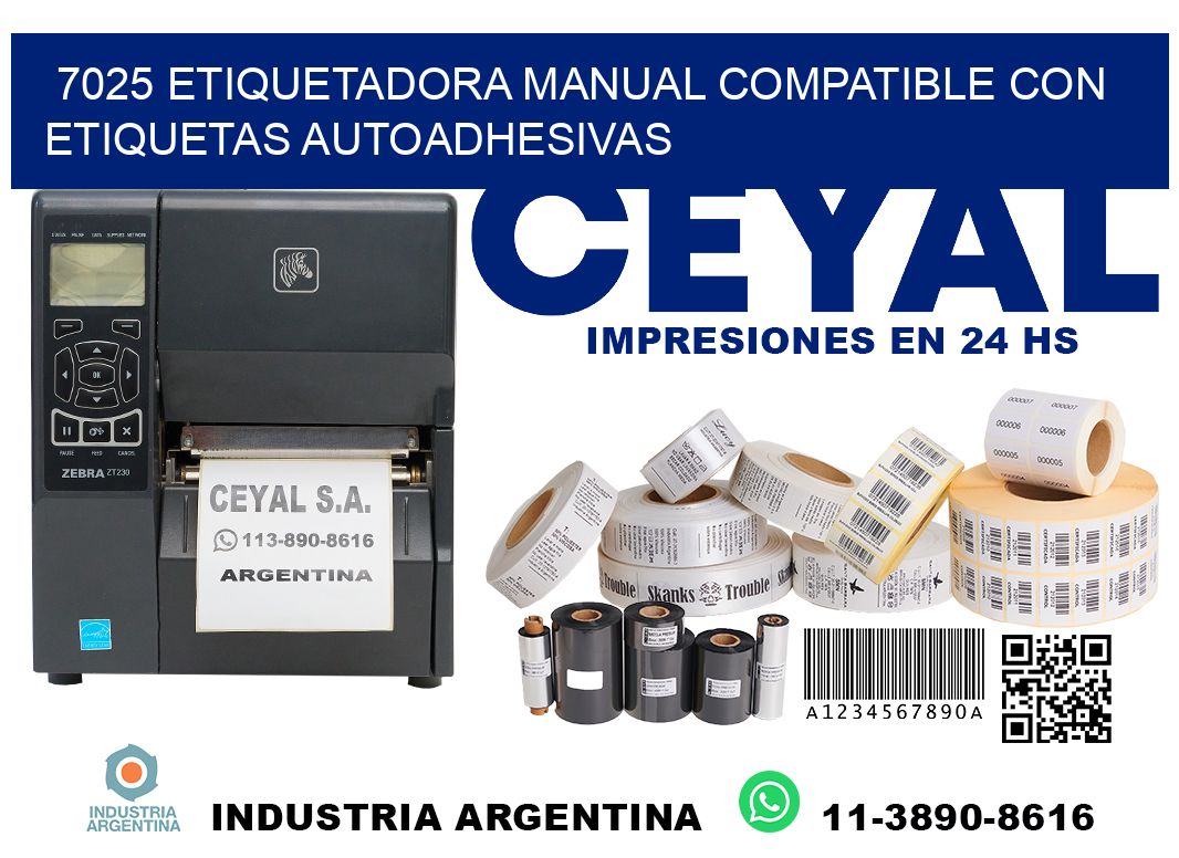 7025 etiquetadora manual compatible con etiquetas autoadhesivas