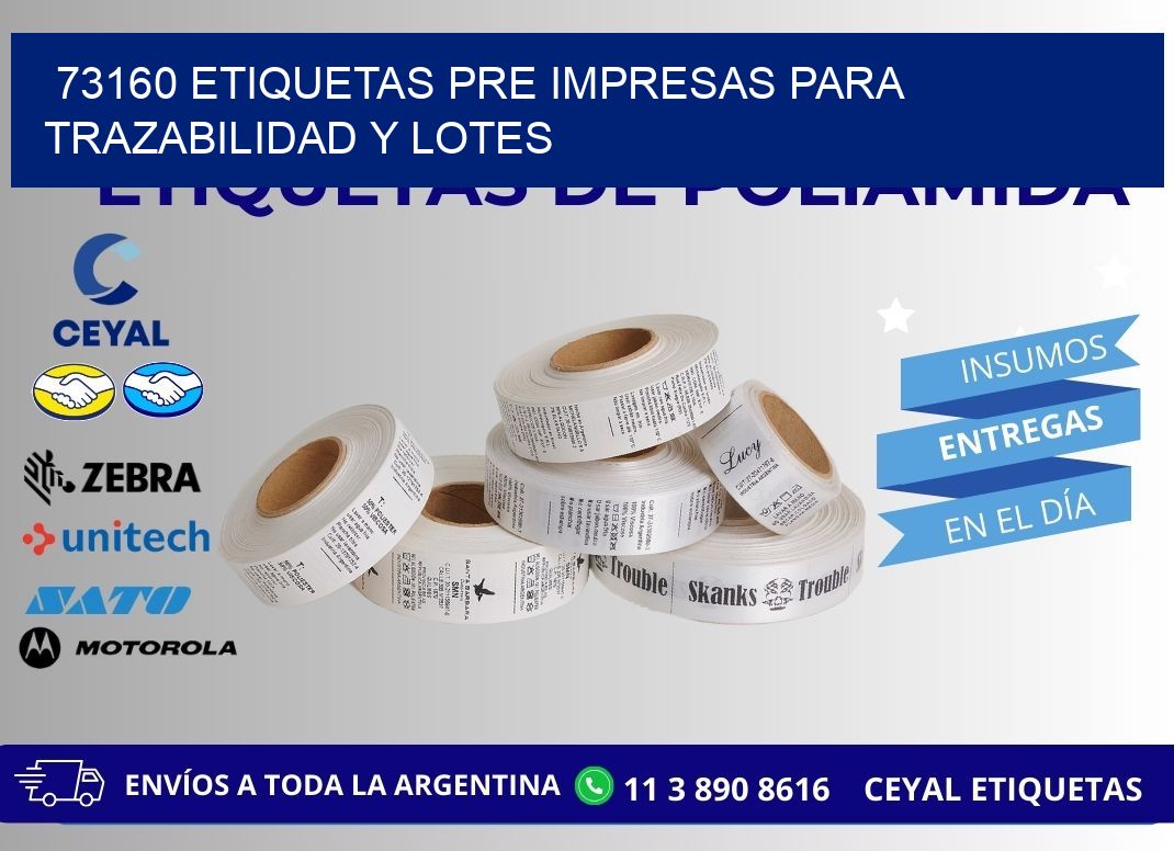 73160 etiquetas pre impresas para trazabilidad y lotes