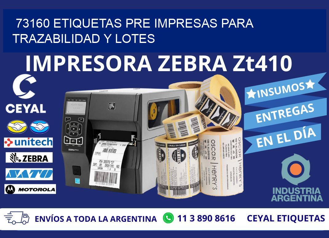73160 etiquetas pre impresas para trazabilidad y lotes