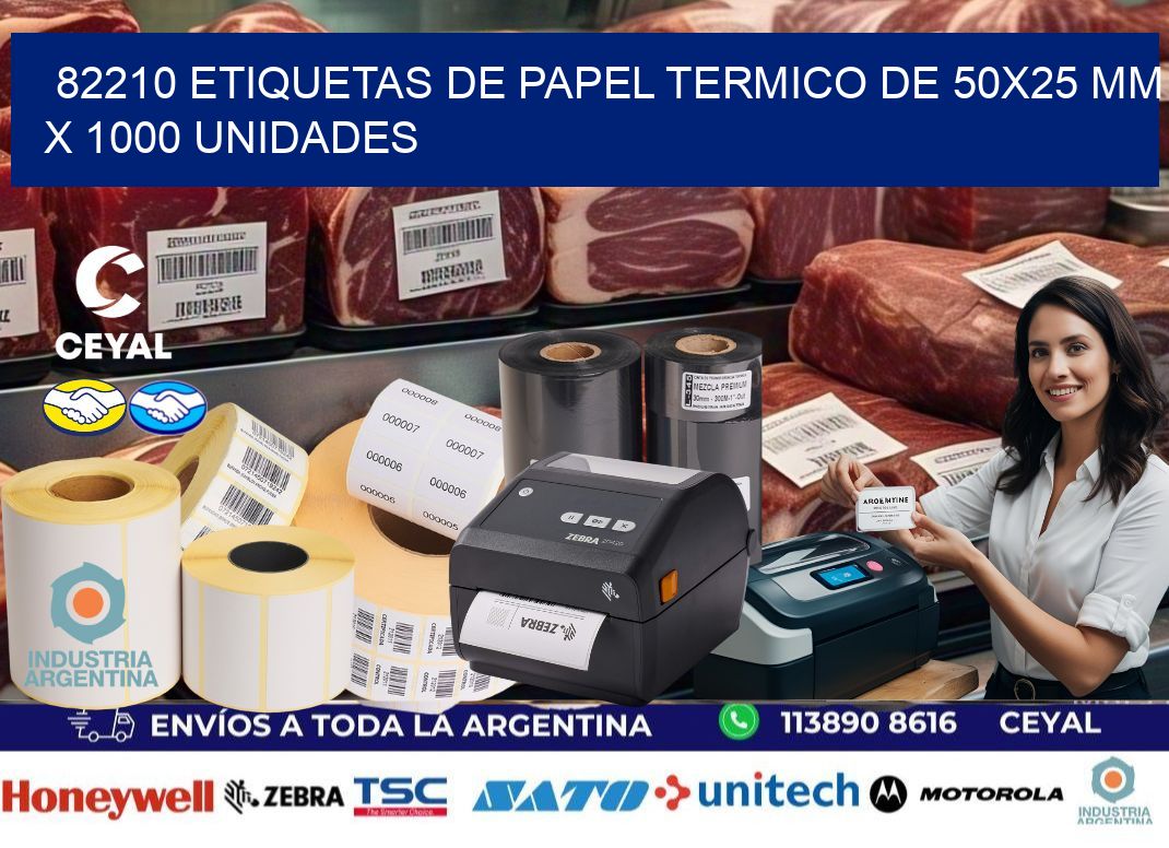 82210 Etiquetas De Papel Termico De 50x25 Mm X 1000 Unidades