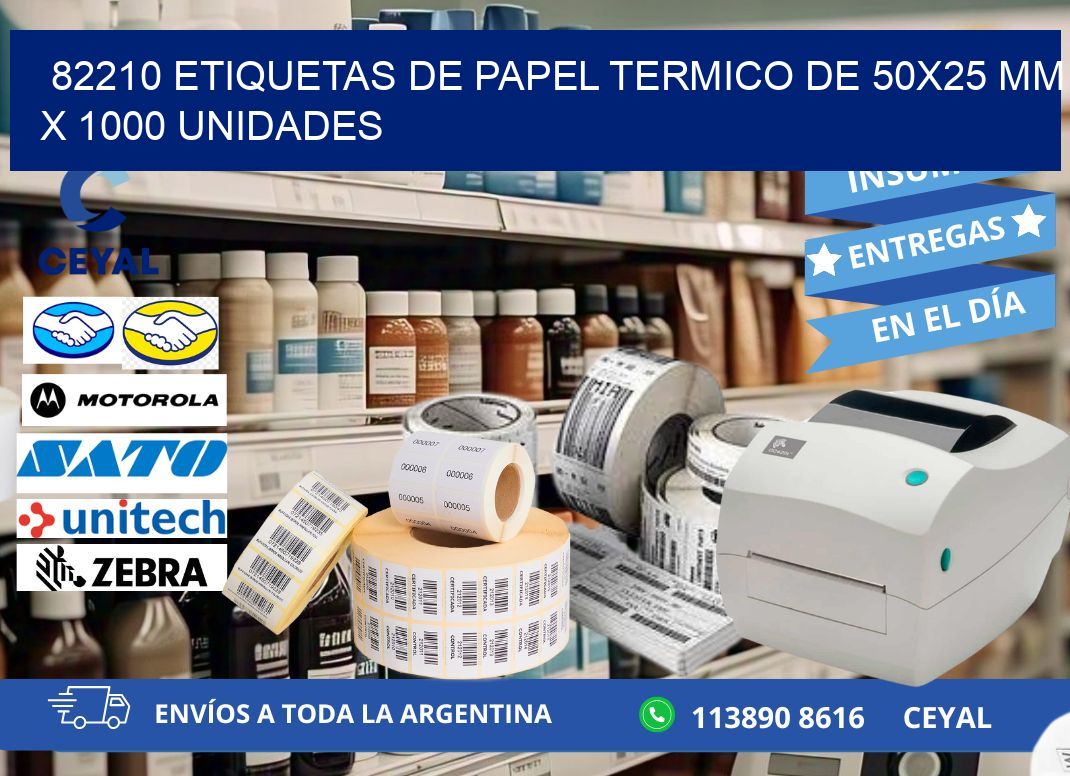 82210 Etiquetas De Papel Termico De 50x25 Mm X 1000 Unidades