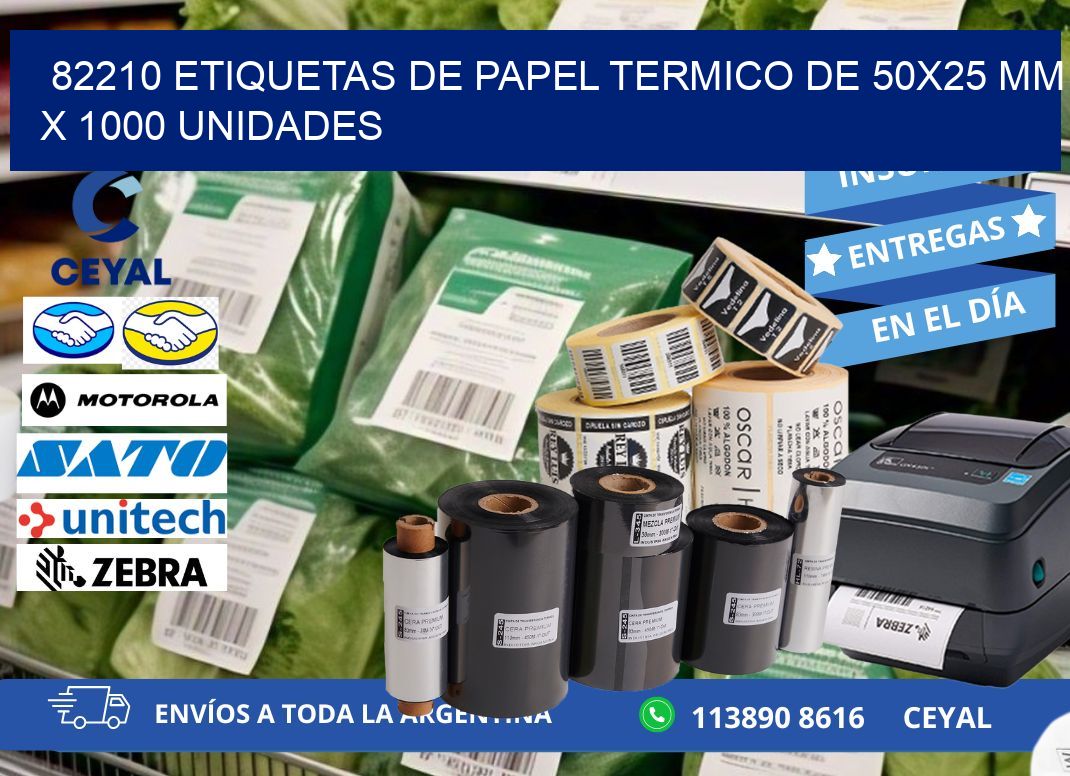 82210 Etiquetas De Papel Termico De 50x25 Mm X 1000 Unidades