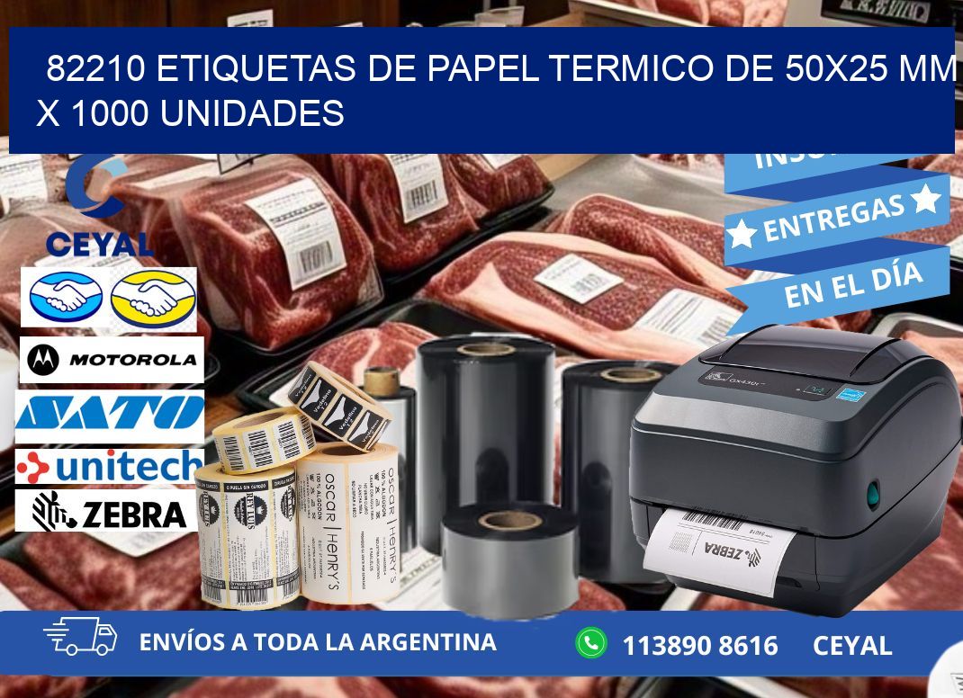 82210 Etiquetas De Papel Termico De 50x25 Mm X 1000 Unidades