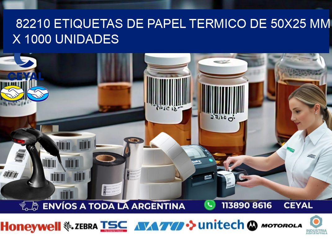 82210 Etiquetas De Papel Termico De 50x25 Mm X 1000 Unidades