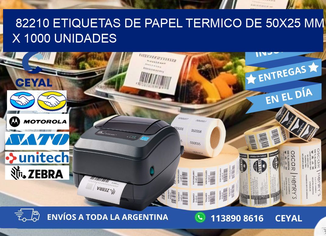 82210 Etiquetas De Papel Termico De 50x25 Mm X 1000 Unidades