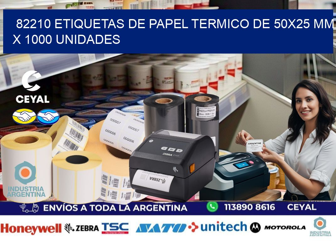 82210 Etiquetas De Papel Termico De 50×25 Mm X 1000 Unidades