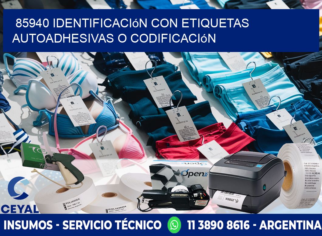 85940 identificación con etiquetas autoadhesivas o codificación