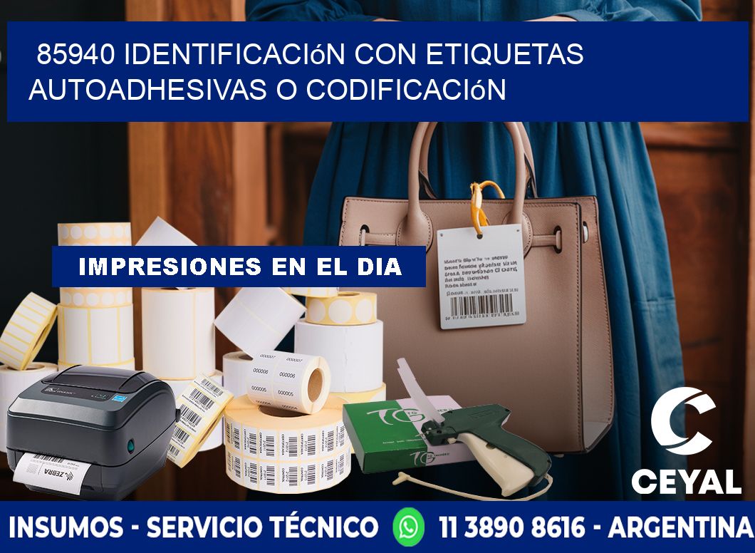 85940 identificación con etiquetas autoadhesivas o codificación