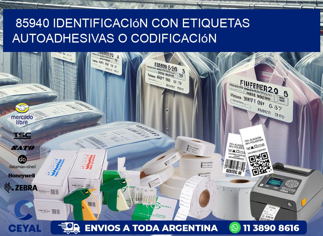 85940 identificación con etiquetas autoadhesivas o codificación
