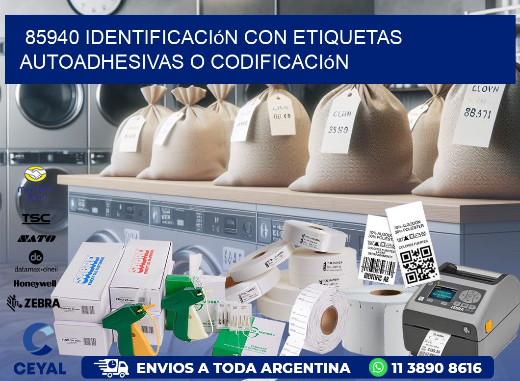 85940 identificación con etiquetas autoadhesivas o codificación