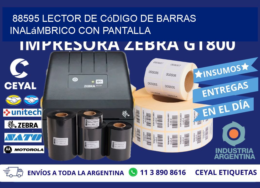 88595 Lector de código de barras inalámbrico con Pantalla