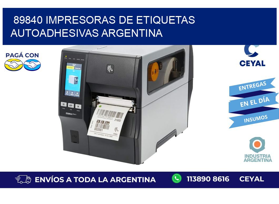 89840 Impresoras de etiquetas autoadhesivas argentina