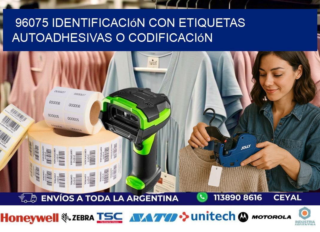 96075 identificación con etiquetas autoadhesivas o codificación
