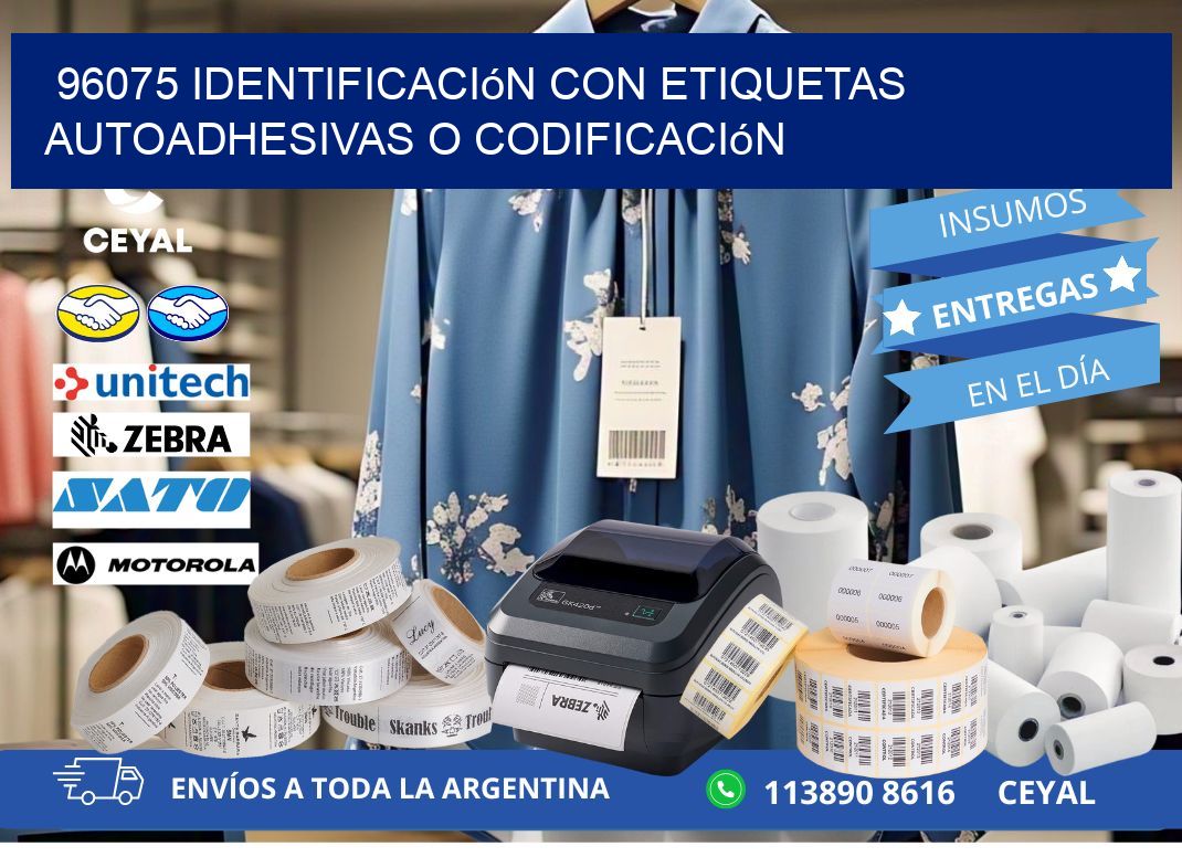 96075 identificación con etiquetas autoadhesivas o codificación
